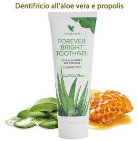 Dentifricio con 35,5% di aloe vera e propoli delle api