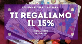 Ricarica e Risparmia Su ogni ricarica aggiungiamo il 15% della stessa!