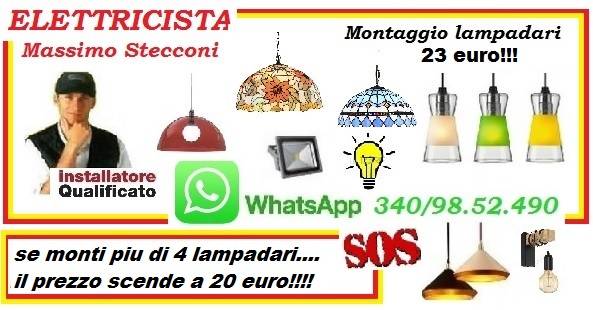 Elettricista per il tuo lampadario con 20 euro Roma