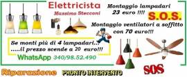 Elettricista riparazione montaggio lampadario Roma