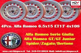 4 pz. cerchi Alfa Romeo GTA 6.5x15 ET17 105 Coupe,