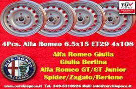4 pz. cerchi Alfa Romeo GTA 6.5x15 ET29 Giulia, 10