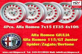 4 pz. cerchi Alfa Romeo GTA 7x15 ET35 105 Berlina,