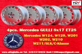 4 pz. cerchi Mercedes Gulli 8x17 ET28 124 129 201 