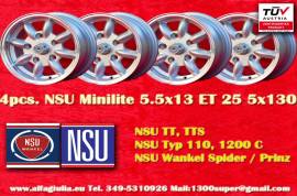 4 pz. cerchi Honda/NSU Minilite 5.5x13 ET25 S 600 
