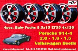 4 pz. cerchi Porsche/VW Baby Fuchs 5.5x15 ET35 914