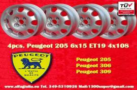 4 pz. cerchi Peugeot 205 GTI 6x15 ET19 205, 306, 3