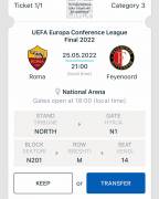 Biglietti per la finale Roma Feyenoord 