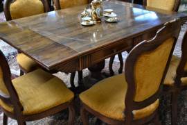 Antico tavolo da pranzo con alette laterali stile Carlo X del 900