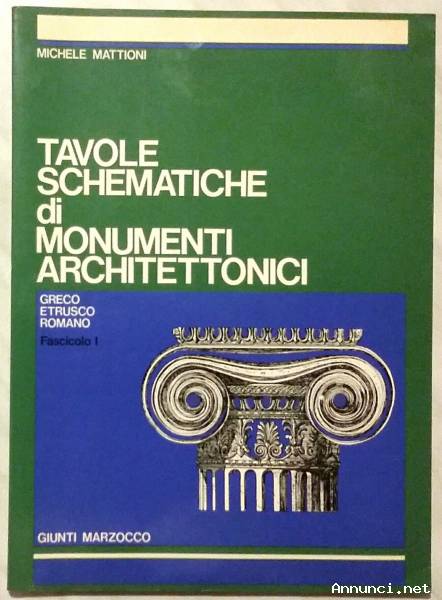 Tavole schematiche di monumenti architettonici di Michele Mattioni Ed.Giunti Marzocco, 1983 perfetto