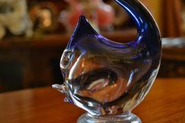 Pesce blu in vetro di Murano anni 60/70