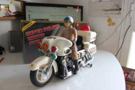 TOYS LIGHT SOUND BUMP GO Super Police Motor Cycle Sun At Toys Giocattolo Vintage