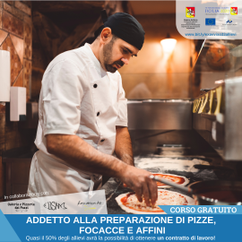 Corso gratuito per Addetto alla preparazione di pizze focacce e affini