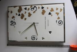 Orologio da parete Decorativo serigrafato vetro Cuori Valentino Time usato