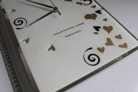 Orologio da parete Decorativo serigrafato vetro Cuori Valentino Time usato