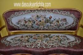 Salotto dorato stile Luigi XV  tessuto  a fiori