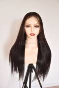 Lace front parrucca lunga con veri capelli lisci