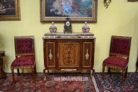 Servante-credenza intarsiata stile Luigi XV