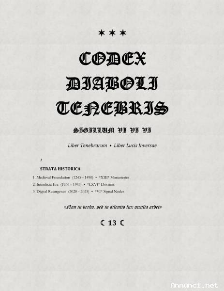 Copia di manoscritto con un frammento cifrato recuperato da un grimorio occulto del XV secolo.