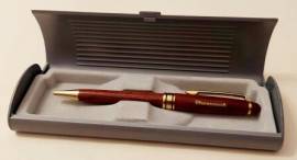 PENNA A SFERA MARCHIO SHERWOOD IN LEGNO CON CUSTODIA COME NUOVA