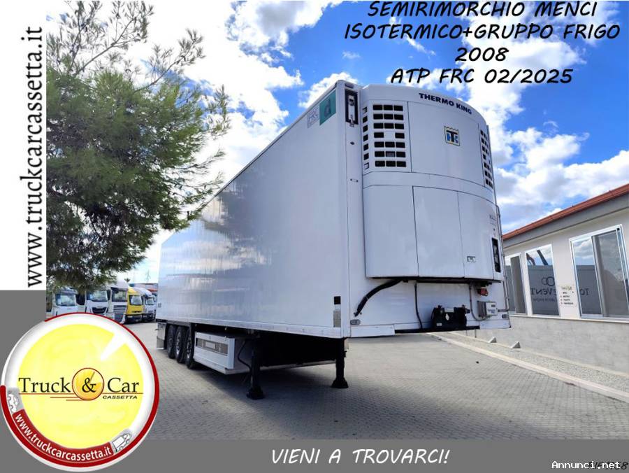 RIF.1158 SEMIRIMORCHIO MENCI – 2008 – ISOTERMICO CON GRUPPO FRIGO – TRASPORTO CARNE – ATP FRC 02/202