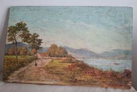Gerardi 31.12. 1921 quadro olio su tavola con dedica senza cornice . Dimensioni cm. 33 x cm . 21 .Ve