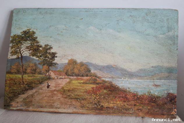 Gerardi 31.12. 1921 quadro olio su tavola con dedica senza cornice . Dimensioni cm. 33 x cm . 21 .Ve