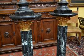 Coppia di colonne-piedistallo in marmo verde