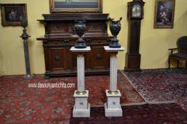 Coppia di colonne-piedistalli in marmo stile Impero