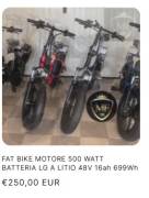 FAT BIKE MOTORE500 WATT BATTERIA LG A LITIO 48 V 16 AH 699 WH