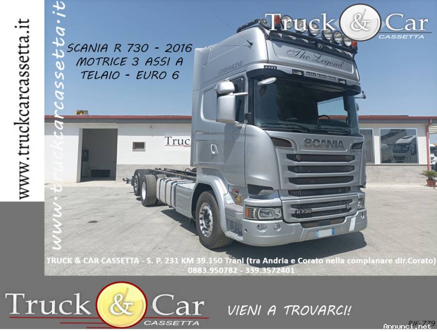 RIF.879 SCANIA R 730 – MOTRICE 3 ASSI A TELAIO – 2016 – EURO 6B