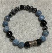Braccialetti uomo artigianali in pietre semipreziose e argento Balinese 