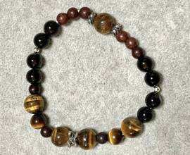 Braccialetti uomo artigianali in pietre semipreziose e argento Balinese 