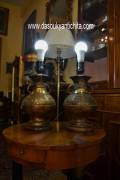 Coppia di lampade da tavolo in ottone cinesi XX sec.