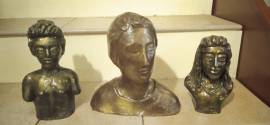 Tre busti in terra cotta bronzati 