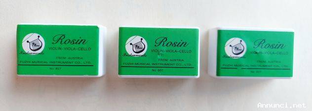 3 Pezzi Colofonia Naturale Cera Rosin Per Violino Viola Violoncello Archi Corde Made in Austria