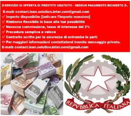 OFFERTA DI CREDITO GRATUITA SENZA FORMALITÀ.