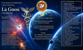 CORSO DI MEDITAZIONE: “LA GNOSI UNIVERSALE”. Ogni sabato ore 17 da ottobre 2026 