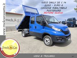 RIF.1253 IVECO DAILY 35 C 14 – 2020 – MOTORE NUOVO – DOPPIA CABINA – CASSONE RIBALTABILE POSTERIORE 