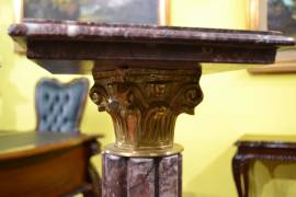 Coppia di colonne-piedistalli in marmo rosso Francia stile Impero