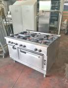 CUCINA PROFESSIONALE A 6 FUOCHI INOX USATA  
