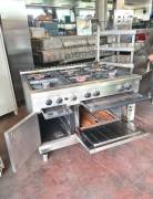 CUCINA PROFESSIONALE A 6 FUOCHI INOX USATA  