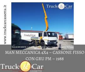 RIF.282 MAN MECCANICA 4X4 – 1988 – GRU PM E CASSONE FISSO RIF.282 MAN MECCANICA 4X4 – 1988 – GRU PM E CASSONE FISSO