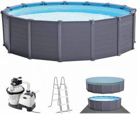 Piscina Fuori Terra In Grafite 478x124 Cm intex rotonda