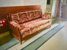 Sofà/letto fine 800 in legno massiccio 