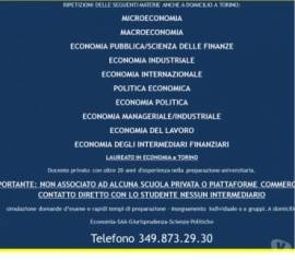 LEZIONI PRIVATE DI MACRO-MICROECONOMIA MANAGERIALE INDUSTRIALE A TORINO A DOMICILIO