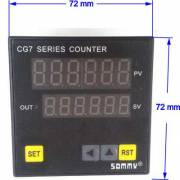 Contaimpulsi conta pezzi programmabile 220 V + sensore infrarosso, dimensioni 72X72X100 , 6 cifre