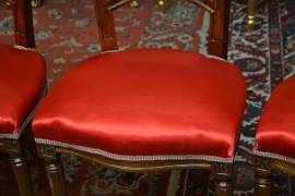 Gruppo di sei sedie stile Luigi XVI con schienale in paglia di Vienna