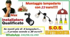 Lampadario e plafoniere riparazione e installazione 23 euro