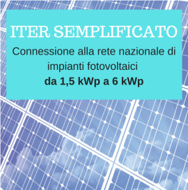 PRATICA DI CONNESSIONE ITER SEMPLIFICATO FOTOVOLTAICO( TUTTA ITALIA)